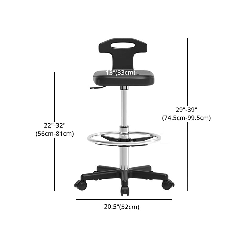 Adjustable Counter Bar Stool Backrest Plastic Bar Stool with Swivel in Black Clearhalo 'Bar Furniture' 'Bar Stools' 'bar_stools' 'furn' 'furn_bar_stools' 'furniture_bar_stools' 'Kitchen & Dining Furniture' 'kitchen&dining_furn' 'kitchen' 'kitchen_furn' Furniture' 4354450