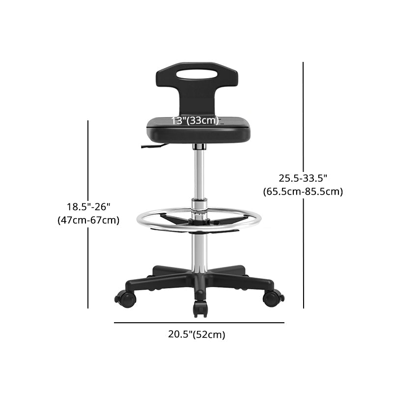 Adjustable Counter Bar Stool Backrest Plastic Bar Stool with Swivel in Black Clearhalo 'Bar Furniture' 'Bar Stools' 'bar_stools' 'furn' 'furn_bar_stools' 'furniture_bar_stools' 'Kitchen & Dining Furniture' 'kitchen&dining_furn' 'kitchen' 'kitchen_furn' Furniture' 4354451