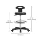 Adjustable Counter Bar Stool Backrest Plastic Bar Stool with Swivel in Black Clearhalo 'Bar Furniture' 'Bar Stools' 'bar_stools' 'furn' 'furn_bar_stools' 'furniture_bar_stools' 'Kitchen & Dining Furniture' 'kitchen&dining_furn' 'kitchen' 'kitchen_furn' Furniture' 4354452