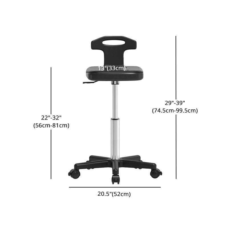 Adjustable Counter Bar Stool Backrest Plastic Bar Stool with Swivel in Black Clearhalo 'Bar Furniture' 'Bar Stools' 'bar_stools' 'furn' 'furn_bar_stools' 'furniture_bar_stools' 'Kitchen & Dining Furniture' 'kitchen&dining_furn' 'kitchen' 'kitchen_furn' Furniture' 4354453