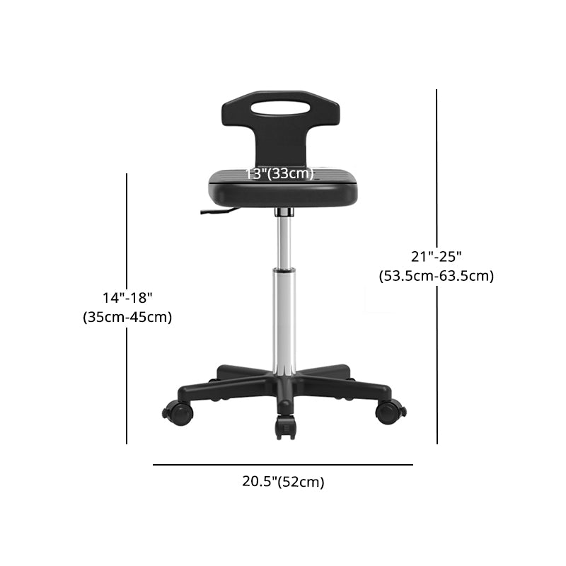Adjustable Counter Bar Stool Backrest Plastic Bar Stool with Swivel in Black Clearhalo 'Bar Furniture' 'Bar Stools' 'bar_stools' 'furn' 'furn_bar_stools' 'furniture_bar_stools' 'Kitchen & Dining Furniture' 'kitchen&dining_furn' 'kitchen' 'kitchen_furn' Furniture' 4354455