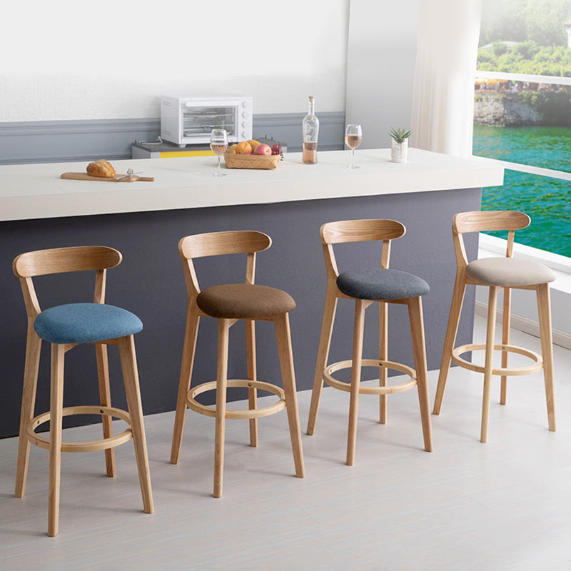 Modern Backrest Armless Counter Stool Wood Household Bar Stool with Cushion Clearhalo 'Bar Furniture' 'Bar Stools' 'bar_stools' 'furn' 'furn_bar_stools' 'furniture_bar_stools' 'Kitchen & Dining Furniture' 'kitchen&dining_furn' 'kitchen' 'kitchen_furn' Furniture' 4354458