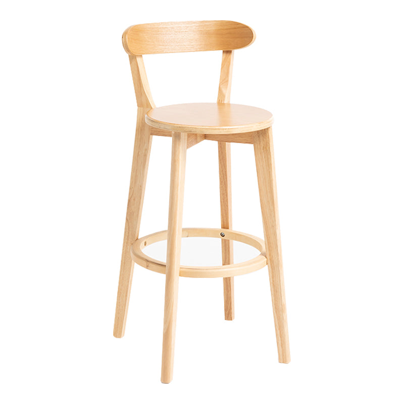 Modern Backrest Armless Counter Stool Wood Household Bar Stool with Cushion Natural 1 Piece Clearhalo 'Bar Furniture' 'Bar Stools' 'bar_stools' 'furn' 'furn_bar_stools' 'furniture_bar_stools' 'Kitchen & Dining Furniture' 'kitchen&dining_furn' 'kitchen' 'kitchen_furn' Furniture' 4354459