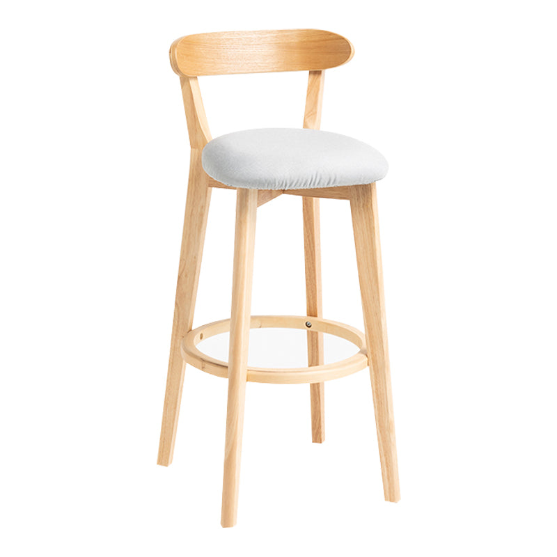Modern Backrest Armless Counter Stool Wood Household Bar Stool with Cushion Light Gray 1 Piece Clearhalo 'Bar Furniture' 'Bar Stools' 'bar_stools' 'furn' 'furn_bar_stools' 'furniture_bar_stools' 'Kitchen & Dining Furniture' 'kitchen&dining_furn' 'kitchen' 'kitchen_furn' Furniture' 4354462