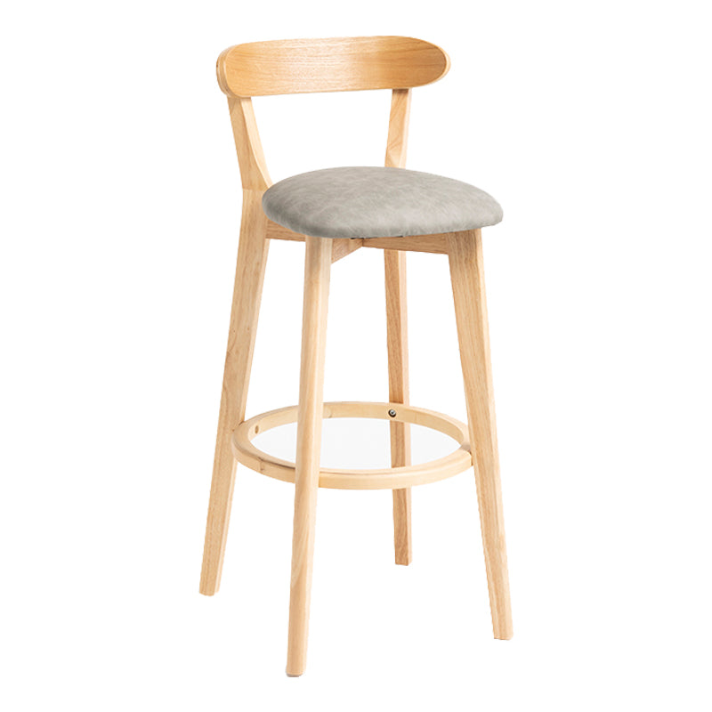Modern Backrest Armless Counter Stool Wood Household Bar Stool with Cushion Grey 1 Piece Clearhalo 'Bar Furniture' 'Bar Stools' 'bar_stools' 'furn' 'furn_bar_stools' 'furniture_bar_stools' 'Kitchen & Dining Furniture' 'kitchen&dining_furn' 'kitchen' 'kitchen_furn' Furniture' 4354469
