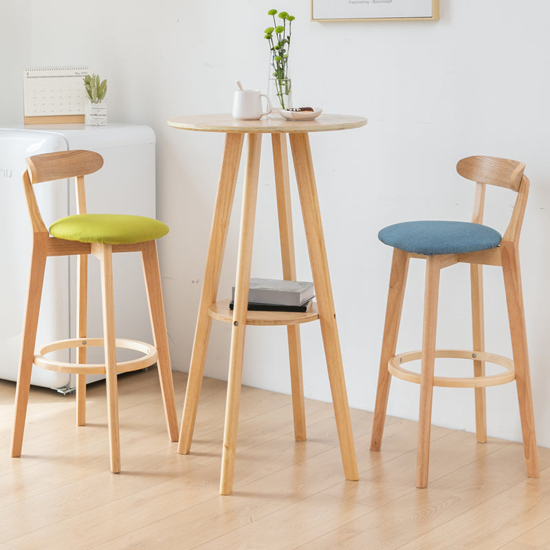 Modern Backrest Armless Counter Stool Wood Household Bar Stool with Cushion Clearhalo 'Bar Furniture' 'Bar Stools' 'bar_stools' 'furn' 'furn_bar_stools' 'furniture_bar_stools' 'Kitchen & Dining Furniture' 'kitchen&dining_furn' 'kitchen' 'kitchen_furn' Furniture' 4354470