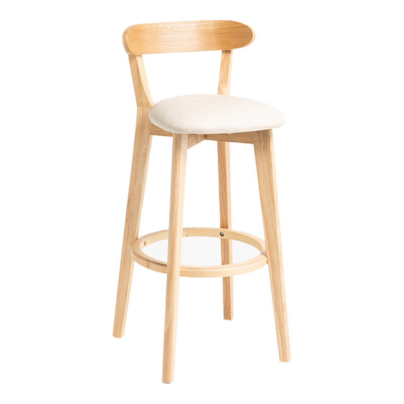 Modern Backrest Armless Counter Stool Wood Household Bar Stool with Cushion White 1 Piece Clearhalo 'Bar Furniture' 'Bar Stools' 'bar_stools' 'furn' 'furn_bar_stools' 'furniture_bar_stools' 'Kitchen & Dining Furniture' 'kitchen&dining_furn' 'kitchen' 'kitchen_furn' Furniture' 4354471