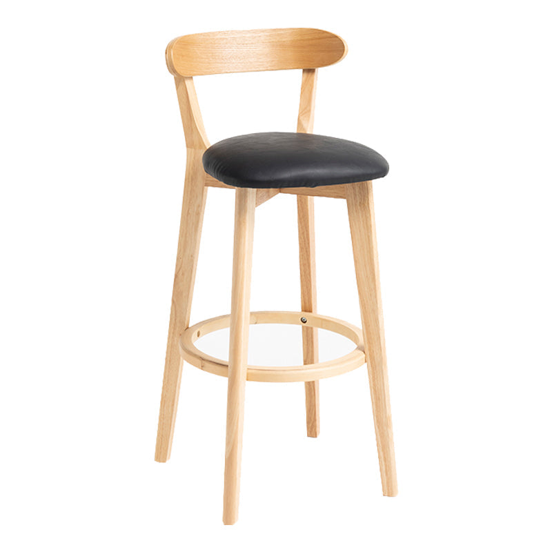 Modern Backrest Armless Counter Stool Wood Household Bar Stool with Cushion Black 1 Piece Clearhalo 'Bar Furniture' 'Bar Stools' 'bar_stools' 'furn' 'furn_bar_stools' 'furniture_bar_stools' 'Kitchen & Dining Furniture' 'kitchen&dining_furn' 'kitchen' 'kitchen_furn' Furniture' 4354474