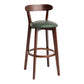Modern Backrest Armless Counter Stool Wood Household Bar Stool with Cushion Army Green 1 Piece Clearhalo 'Bar Furniture' 'Bar Stools' 'bar_stools' 'furn' 'furn_bar_stools' 'furniture_bar_stools' 'Kitchen & Dining Furniture' 'kitchen&dining_furn' 'kitchen' 'kitchen_furn' Furniture' 4354475
