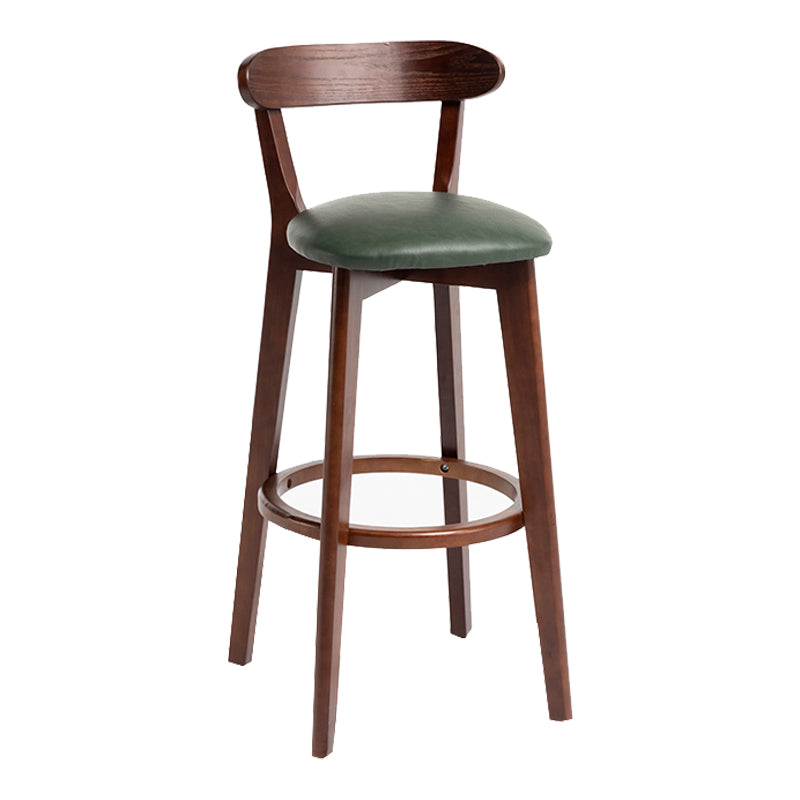 Modern Backrest Armless Counter Stool Wood Household Bar Stool with Cushion Army Green 1 Piece Clearhalo 'Bar Furniture' 'Bar Stools' 'bar_stools' 'furn' 'furn_bar_stools' 'furniture_bar_stools' 'Kitchen & Dining Furniture' 'kitchen&dining_furn' 'kitchen' 'kitchen_furn' Furniture' 4354475