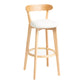 Modern Backrest Armless Counter Stool Wood Household Bar Stool with Cushion Off-White 1 Piece Clearhalo 'Bar Furniture' 'Bar Stools' 'bar_stools' 'furn' 'furn_bar_stools' 'furniture_bar_stools' 'Kitchen & Dining Furniture' 'kitchen&dining_furn' 'kitchen' 'kitchen_furn' Furniture' 4354477