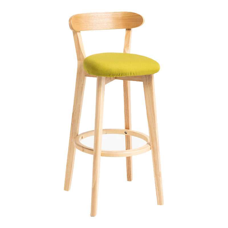 Modern Backrest Armless Counter Stool Wood Household Bar Stool with Cushion Green 1 Piece Clearhalo 'Bar Furniture' 'Bar Stools' 'bar_stools' 'furn' 'furn_bar_stools' 'furniture_bar_stools' 'Kitchen & Dining Furniture' 'kitchen&dining_furn' 'kitchen' 'kitchen_furn' Furniture' 4354479