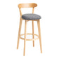 Modern Backrest Armless Counter Stool Wood Household Bar Stool with Cushion Dark Gray 1 Piece Clearhalo 'Bar Furniture' 'Bar Stools' 'bar_stools' 'furn' 'furn_bar_stools' 'furniture_bar_stools' 'Kitchen & Dining Furniture' 'kitchen&dining_furn' 'kitchen' 'kitchen_furn' Furniture' 4354481