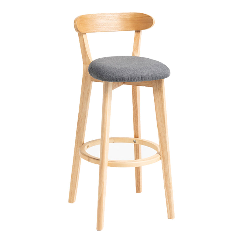 Modern Backrest Armless Counter Stool Wood Household Bar Stool with Cushion Dark Gray 1 Piece Clearhalo 'Bar Furniture' 'Bar Stools' 'bar_stools' 'furn' 'furn_bar_stools' 'furniture_bar_stools' 'Kitchen & Dining Furniture' 'kitchen&dining_furn' 'kitchen' 'kitchen_furn' Furniture' 4354481