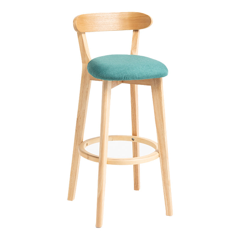 Modern Backrest Armless Counter Stool Wood Household Bar Stool with Cushion Mint Green 1 Piece Clearhalo 'Bar Furniture' 'Bar Stools' 'bar_stools' 'furn' 'furn_bar_stools' 'furniture_bar_stools' 'Kitchen & Dining Furniture' 'kitchen&dining_furn' 'kitchen' 'kitchen_furn' Furniture' 4354482