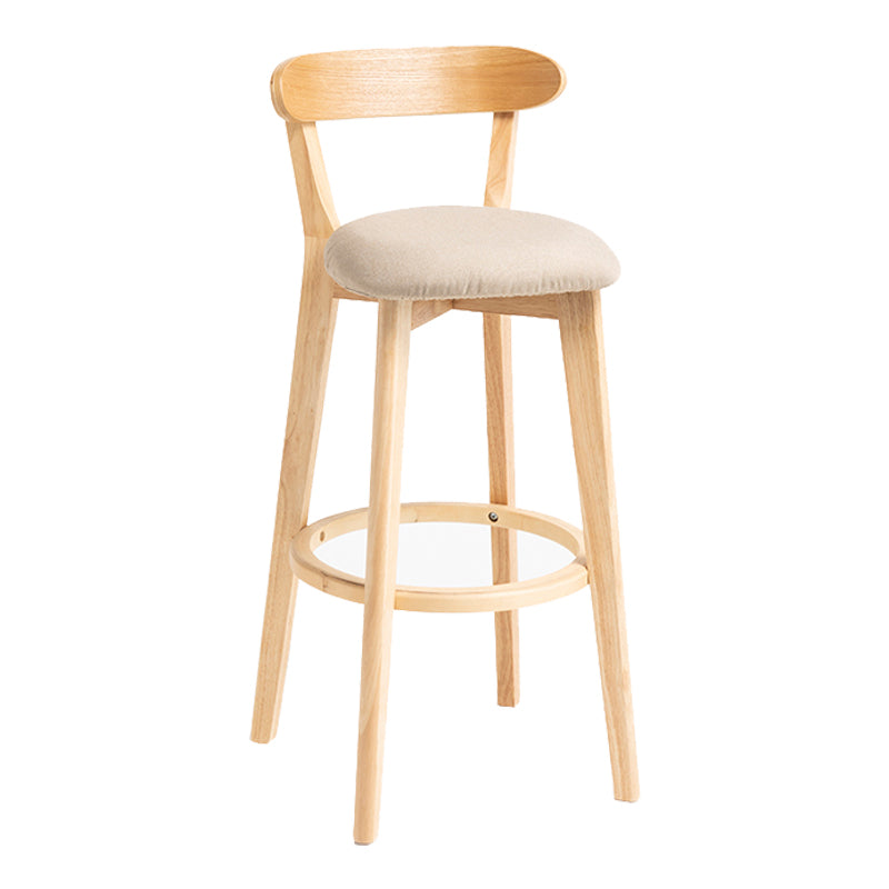 Modern Backrest Armless Counter Stool Wood Household Bar Stool with Cushion Khaki 1 Piece Clearhalo 'Bar Furniture' 'Bar Stools' 'bar_stools' 'furn' 'furn_bar_stools' 'furniture_bar_stools' 'Kitchen & Dining Furniture' 'kitchen&dining_furn' 'kitchen' 'kitchen_furn' Furniture' 4354484