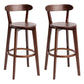 Modern Backrest Armless Counter Stool Wood Household Bar Stool with Cushion Dark Brown 2 Piece Set Clearhalo 'Bar Furniture' 'Bar Stools' 'bar_stools' 'furn' 'furn_bar_stools' 'furniture_bar_stools' 'Kitchen & Dining Furniture' 'kitchen&dining_furn' 'kitchen' 'kitchen_furn' Furniture' 4354485
