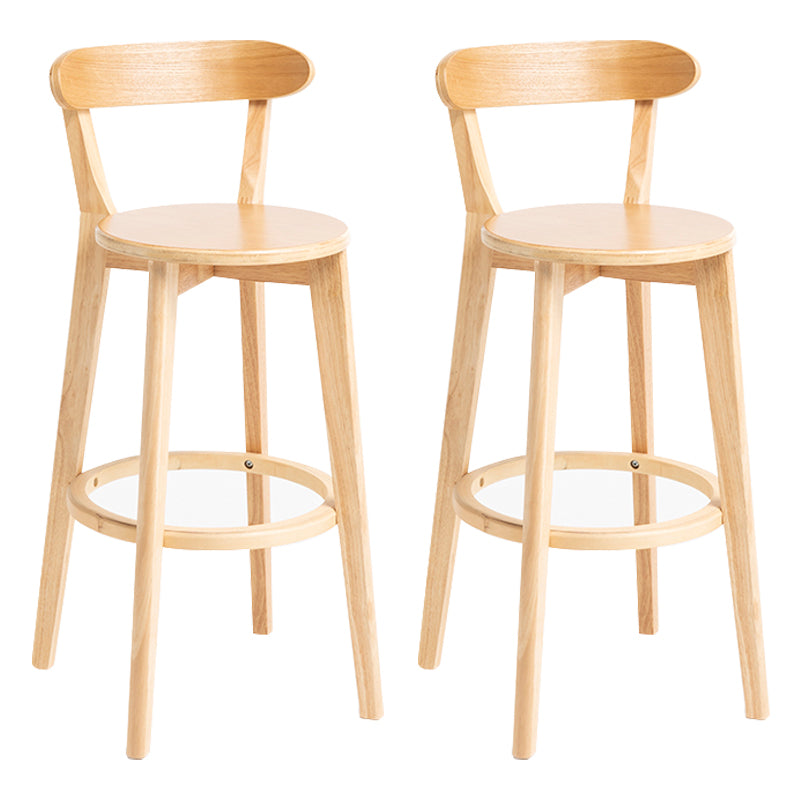 Modern Backrest Armless Counter Stool Wood Household Bar Stool with Cushion Natural 2 Piece Set Clearhalo 'Bar Furniture' 'Bar Stools' 'bar_stools' 'furn' 'furn_bar_stools' 'furniture_bar_stools' 'Kitchen & Dining Furniture' 'kitchen&dining_furn' 'kitchen' 'kitchen_furn' Furniture' 4354486