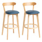 Modern Backrest Armless Counter Stool Wood Household Bar Stool with Cushion Royal Blue 2 Piece Set Clearhalo 'Bar Furniture' 'Bar Stools' 'bar_stools' 'furn' 'furn_bar_stools' 'furniture_bar_stools' 'Kitchen & Dining Furniture' 'kitchen&dining_furn' 'kitchen' 'kitchen_furn' Furniture' 4354487