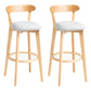 Modern Backrest Armless Counter Stool Wood Household Bar Stool with Cushion Light Gray 2 Piece Set Clearhalo 'Bar Furniture' 'Bar Stools' 'bar_stools' 'furn' 'furn_bar_stools' 'furniture_bar_stools' 'Kitchen & Dining Furniture' 'kitchen&dining_furn' 'kitchen' 'kitchen_furn' Furniture' 4354488