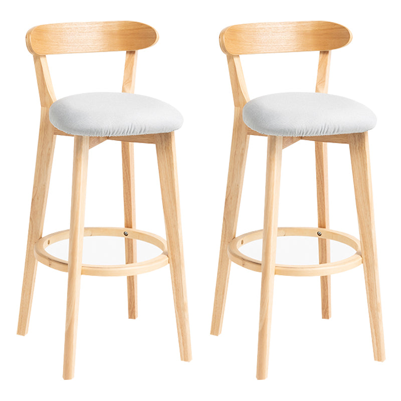Modern Backrest Armless Counter Stool Wood Household Bar Stool with Cushion Light Gray 2 Piece Set Clearhalo 'Bar Furniture' 'Bar Stools' 'bar_stools' 'furn' 'furn_bar_stools' 'furniture_bar_stools' 'Kitchen & Dining Furniture' 'kitchen&dining_furn' 'kitchen' 'kitchen_furn' Furniture' 4354488