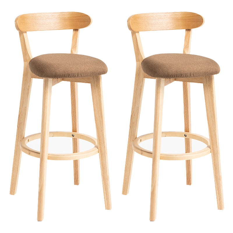 Modern Backrest Armless Counter Stool Wood Household Bar Stool with Cushion Coffee 2 Piece Set Clearhalo 'Bar Furniture' 'Bar Stools' 'bar_stools' 'furn' 'furn_bar_stools' 'furniture_bar_stools' 'Kitchen & Dining Furniture' 'kitchen&dining_furn' 'kitchen' 'kitchen_furn' Furniture' 4354489