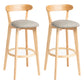 Modern Backrest Armless Counter Stool Wood Household Bar Stool with Cushion Grey 2 Piece Set Clearhalo 'Bar Furniture' 'Bar Stools' 'bar_stools' 'furn' 'furn_bar_stools' 'furniture_bar_stools' 'Kitchen & Dining Furniture' 'kitchen&dining_furn' 'kitchen' 'kitchen_furn' Furniture' 4354491