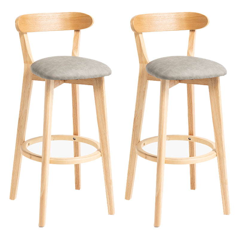 Modern Backrest Armless Counter Stool Wood Household Bar Stool with Cushion Grey 2 Piece Set Clearhalo 'Bar Furniture' 'Bar Stools' 'bar_stools' 'furn' 'furn_bar_stools' 'furniture_bar_stools' 'Kitchen & Dining Furniture' 'kitchen&dining_furn' 'kitchen' 'kitchen_furn' Furniture' 4354491