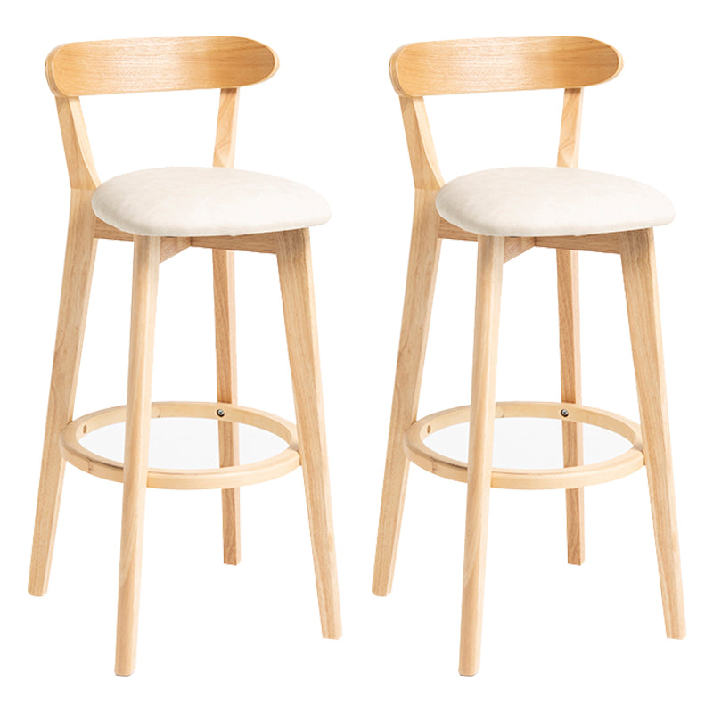 Modern Backrest Armless Counter Stool Wood Household Bar Stool with Cushion White 2 Piece Set Clearhalo 'Bar Furniture' 'Bar Stools' 'bar_stools' 'furn' 'furn_bar_stools' 'furniture_bar_stools' 'Kitchen & Dining Furniture' 'kitchen&dining_furn' 'kitchen' 'kitchen_furn' Furniture' 4354492