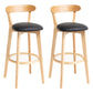 Modern Backrest Armless Counter Stool Wood Household Bar Stool with Cushion Black 2 Piece Set Clearhalo 'Bar Furniture' 'Bar Stools' 'bar_stools' 'furn' 'furn_bar_stools' 'furniture_bar_stools' 'Kitchen & Dining Furniture' 'kitchen&dining_furn' 'kitchen' 'kitchen_furn' Furniture' 4354494