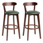 Modern Backrest Armless Counter Stool Wood Household Bar Stool with Cushion Army Green 2 Piece Set Clearhalo 'Bar Furniture' 'Bar Stools' 'bar_stools' 'furn' 'furn_bar_stools' 'furniture_bar_stools' 'Kitchen & Dining Furniture' 'kitchen&dining_furn' 'kitchen' 'kitchen_furn' Furniture' 4354495