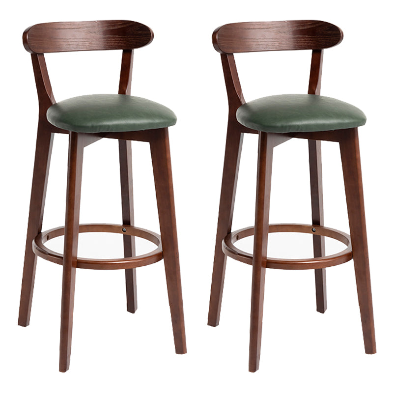 Modern Backrest Armless Counter Stool Wood Household Bar Stool with Cushion Army Green 2 Piece Set Clearhalo 'Bar Furniture' 'Bar Stools' 'bar_stools' 'furn' 'furn_bar_stools' 'furniture_bar_stools' 'Kitchen & Dining Furniture' 'kitchen&dining_furn' 'kitchen' 'kitchen_furn' Furniture' 4354495