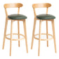 Modern Backrest Armless Counter Stool Wood Household Bar Stool with Cushion Blackish Green 2 Piece Set Clearhalo 'Bar Furniture' 'Bar Stools' 'bar_stools' 'furn' 'furn_bar_stools' 'furniture_bar_stools' 'Kitchen & Dining Furniture' 'kitchen&dining_furn' 'kitchen' 'kitchen_furn' Furniture' 4354496