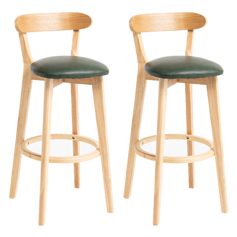 Modern Backrest Armless Counter Stool Wood Household Bar Stool with Cushion Blackish Green 2 Piece Set Clearhalo 'Bar Furniture' 'Bar Stools' 'bar_stools' 'furn' 'furn_bar_stools' 'furniture_bar_stools' 'Kitchen & Dining Furniture' 'kitchen&dining_furn' 'kitchen' 'kitchen_furn' Furniture' 4354496