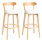 Modern Backrest Armless Counter Stool Wood Household Bar Stool with Cushion Off-White 2 Piece Set Clearhalo 'Bar Furniture' 'Bar Stools' 'bar_stools' 'furn' 'furn_bar_stools' 'furniture_bar_stools' 'Kitchen & Dining Furniture' 'kitchen&dining_furn' 'kitchen' 'kitchen_furn' Furniture' 4354497