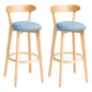 Modern Backrest Armless Counter Stool Wood Household Bar Stool with Cushion Blue 2 Piece Set Clearhalo 'Bar Furniture' 'Bar Stools' 'bar_stools' 'furn' 'furn_bar_stools' 'furniture_bar_stools' 'Kitchen & Dining Furniture' 'kitchen&dining_furn' 'kitchen' 'kitchen_furn' Furniture' 4354498