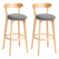 Modern Backrest Armless Counter Stool Wood Household Bar Stool with Cushion Dark Gray 2 Piece Set Clearhalo 'Bar Furniture' 'Bar Stools' 'bar_stools' 'furn' 'furn_bar_stools' 'furniture_bar_stools' 'Kitchen & Dining Furniture' 'kitchen&dining_furn' 'kitchen' 'kitchen_furn' Furniture' 4354501