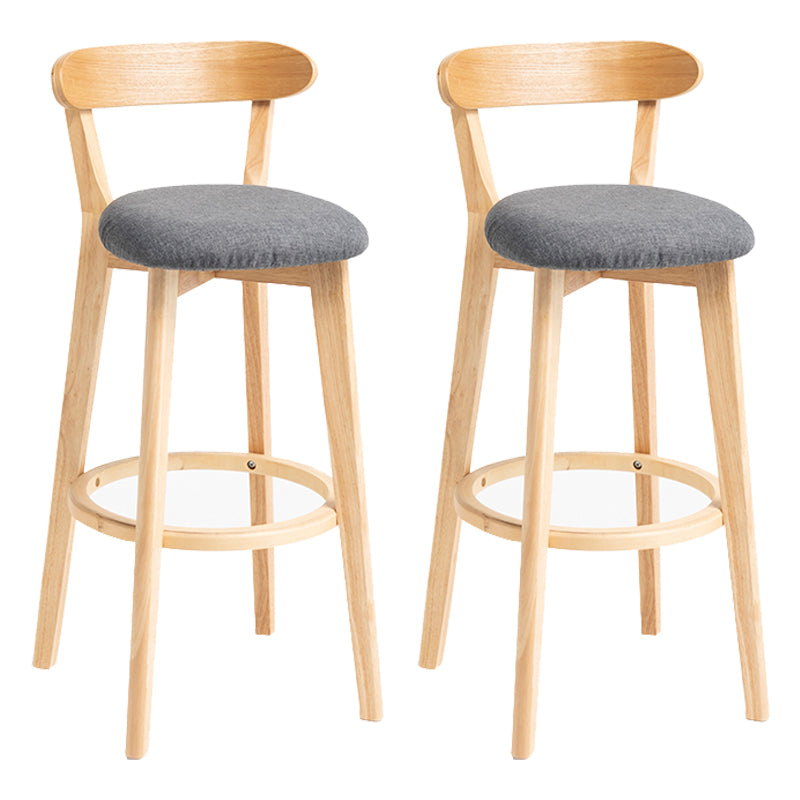 Modern Backrest Armless Counter Stool Wood Household Bar Stool with Cushion Dark Gray 2 Piece Set Clearhalo 'Bar Furniture' 'Bar Stools' 'bar_stools' 'furn' 'furn_bar_stools' 'furniture_bar_stools' 'Kitchen & Dining Furniture' 'kitchen&dining_furn' 'kitchen' 'kitchen_furn' Furniture' 4354501