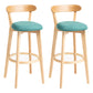 Modern Backrest Armless Counter Stool Wood Household Bar Stool with Cushion Mint Green 2 Piece Set Clearhalo 'Bar Furniture' 'Bar Stools' 'bar_stools' 'furn' 'furn_bar_stools' 'furniture_bar_stools' 'Kitchen & Dining Furniture' 'kitchen&dining_furn' 'kitchen' 'kitchen_furn' Furniture' 4354502