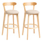 Modern Backrest Armless Counter Stool Wood Household Bar Stool with Cushion Khaki 2 Piece Set Clearhalo 'Bar Furniture' 'Bar Stools' 'bar_stools' 'furn' 'furn_bar_stools' 'furniture_bar_stools' 'Kitchen & Dining Furniture' 'kitchen&dining_furn' 'kitchen' 'kitchen_furn' Furniture' 4354504