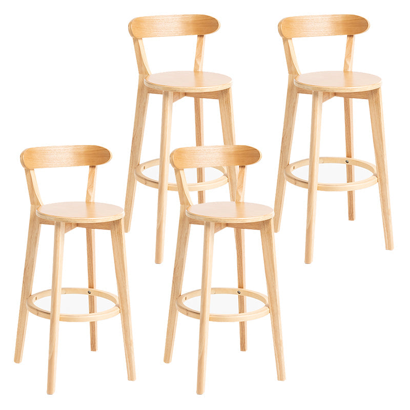 Modern Backrest Armless Counter Stool Wood Household Bar Stool with Cushion Natural 4 Piece Set Clearhalo 'Bar Furniture' 'Bar Stools' 'bar_stools' 'furn' 'furn_bar_stools' 'furniture_bar_stools' 'Kitchen & Dining Furniture' 'kitchen&dining_furn' 'kitchen' 'kitchen_furn' Furniture' 4354506