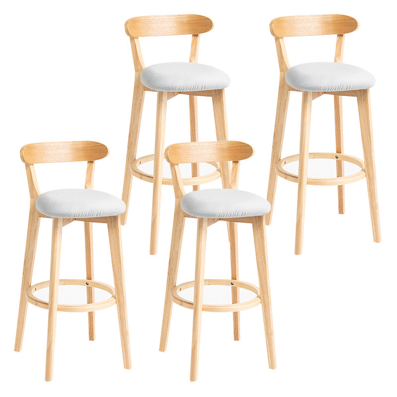 Modern Backrest Armless Counter Stool Wood Household Bar Stool with Cushion Light Gray 4 Piece Set Clearhalo 'Bar Furniture' 'Bar Stools' 'bar_stools' 'furn' 'furn_bar_stools' 'furniture_bar_stools' 'Kitchen & Dining Furniture' 'kitchen&dining_furn' 'kitchen' 'kitchen_furn' Furniture' 4354508