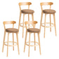 Modern Backrest Armless Counter Stool Wood Household Bar Stool with Cushion Coffee 4 Piece Set Clearhalo 'Bar Furniture' 'Bar Stools' 'bar_stools' 'furn' 'furn_bar_stools' 'furniture_bar_stools' 'Kitchen & Dining Furniture' 'kitchen&dining_furn' 'kitchen' 'kitchen_furn' Furniture' 4354509