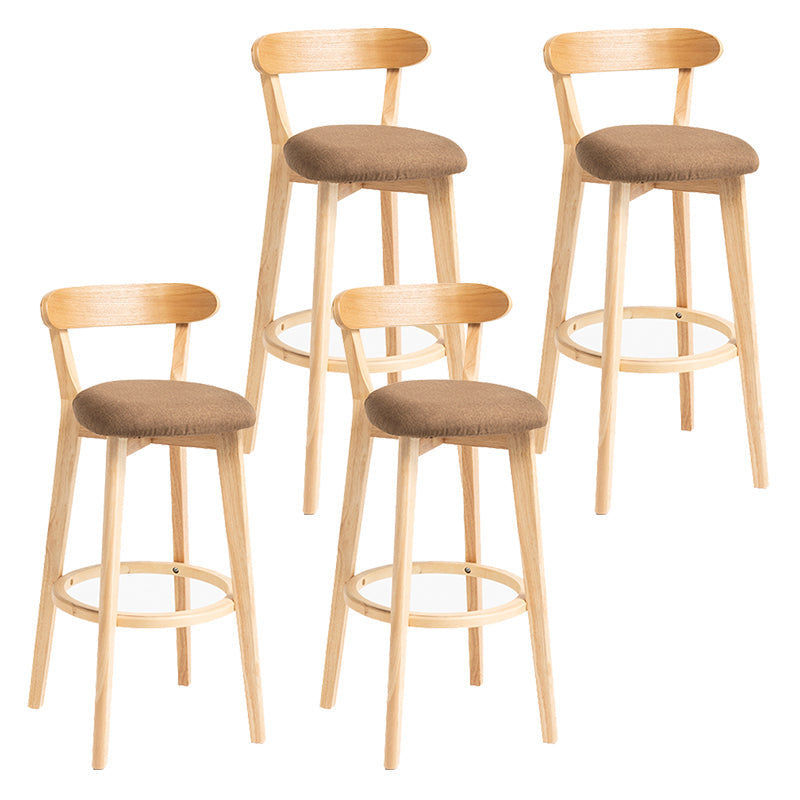 Modern Backrest Armless Counter Stool Wood Household Bar Stool with Cushion Coffee 4 Piece Set Clearhalo 'Bar Furniture' 'Bar Stools' 'bar_stools' 'furn' 'furn_bar_stools' 'furniture_bar_stools' 'Kitchen & Dining Furniture' 'kitchen&dining_furn' 'kitchen' 'kitchen_furn' Furniture' 4354509