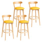 Modern Backrest Armless Counter Stool Wood Household Bar Stool with Cushion Light Yellow 4 Piece Set Clearhalo 'Bar Furniture' 'Bar Stools' 'bar_stools' 'furn' 'furn_bar_stools' 'furniture_bar_stools' 'Kitchen & Dining Furniture' 'kitchen&dining_furn' 'kitchen' 'kitchen_furn' Furniture' 4354510