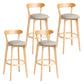 Modern Backrest Armless Counter Stool Wood Household Bar Stool with Cushion Grey 4 Piece Set Clearhalo 'Bar Furniture' 'Bar Stools' 'bar_stools' 'furn' 'furn_bar_stools' 'furniture_bar_stools' 'Kitchen & Dining Furniture' 'kitchen&dining_furn' 'kitchen' 'kitchen_furn' Furniture' 4354511