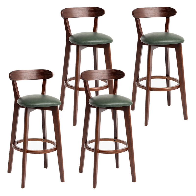 Modern Backrest Armless Counter Stool Wood Household Bar Stool with Cushion Army Green 4 Piece Set Clearhalo 'Bar Furniture' 'Bar Stools' 'bar_stools' 'furn' 'furn_bar_stools' 'furniture_bar_stools' 'Kitchen & Dining Furniture' 'kitchen&dining_furn' 'kitchen' 'kitchen_furn' Furniture' 4354515