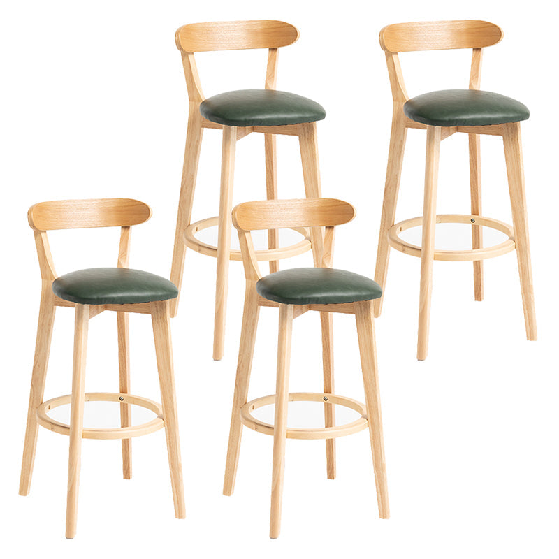 Modern Backrest Armless Counter Stool Wood Household Bar Stool with Cushion Blackish Green 4 Piece Set Clearhalo 'Bar Furniture' 'Bar Stools' 'bar_stools' 'furn' 'furn_bar_stools' 'furniture_bar_stools' 'Kitchen & Dining Furniture' 'kitchen&dining_furn' 'kitchen' 'kitchen_furn' Furniture' 4354516