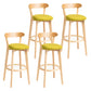 Modern Backrest Armless Counter Stool Wood Household Bar Stool with Cushion Green 4 Piece Set Clearhalo 'Bar Furniture' 'Bar Stools' 'bar_stools' 'furn' 'furn_bar_stools' 'furniture_bar_stools' 'Kitchen & Dining Furniture' 'kitchen&dining_furn' 'kitchen' 'kitchen_furn' Furniture' 4354519