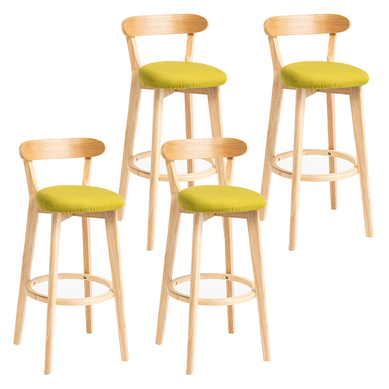 Modern Backrest Armless Counter Stool Wood Household Bar Stool with Cushion Green 4 Piece Set Clearhalo 'Bar Furniture' 'Bar Stools' 'bar_stools' 'furn' 'furn_bar_stools' 'furniture_bar_stools' 'Kitchen & Dining Furniture' 'kitchen&dining_furn' 'kitchen' 'kitchen_furn' Furniture' 4354519